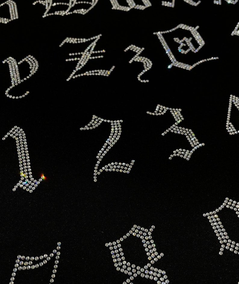 Capital Old English Hot-fix Letters image 6