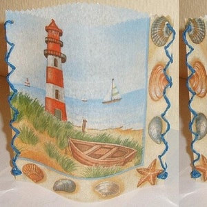 Windlicht Leuchtturm am Strand - Maritim