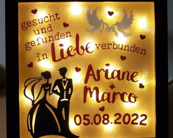 Bilderrahmen beleuchtet – Leuchtrahmen – Hochzeit - personalisiert