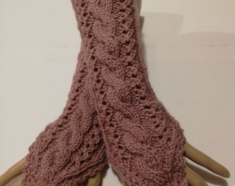 Gestrickte Pulswärmer "Maika",  rose