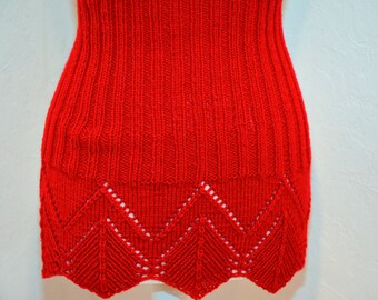 Gestrickter Hüftschmeichler, Nierenwärmer, rot