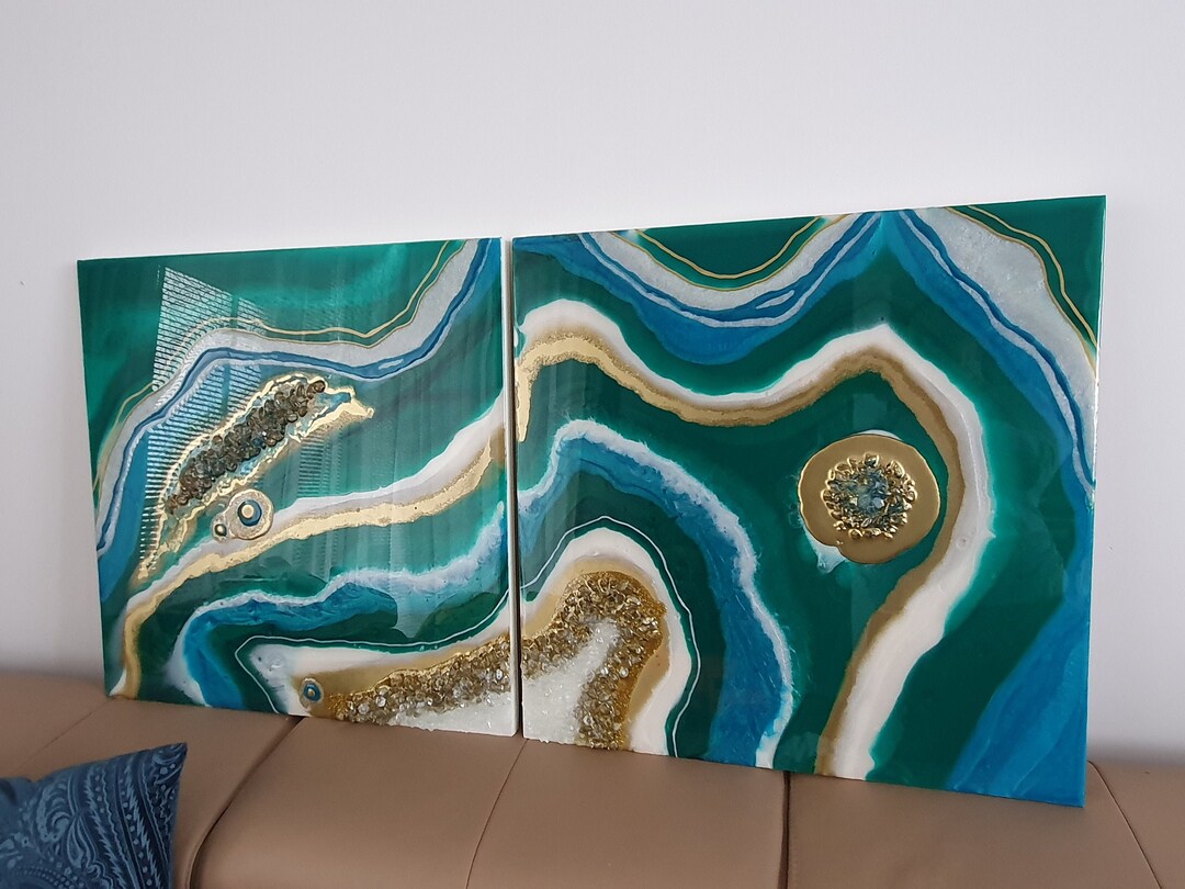 Custom Emerald - Turquise Geode - Etsy