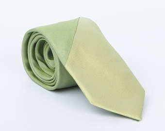 Necktie green hues SUDACHI - wedding guest - high quality Italian silk tie - original and different designer ties - father's day - handmade