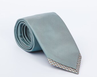 Necktie teal blue UMI - wedding - high quality Italian silk tie - original and different designer ties - father's day - groomsmen - handmade