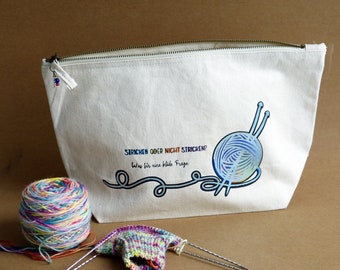 Project bag, craft bag for on the go, knitting bag, knitting or not