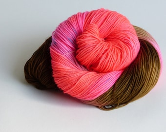 Hand-dyed sock yarn "Cupcake" 100g, 4-ply, mulesing-free -281- 282 dyed sock yarn