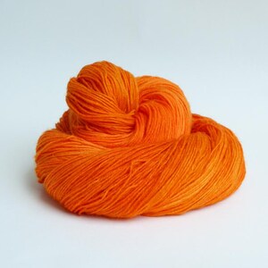 Lana tinta a mano, filato per calze uni melange "Arancione" filato 4 capi senza mulesing 2286- 2287