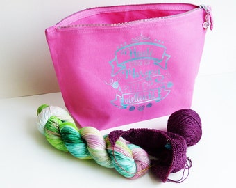 Project bag, craft bag for on the go, knitting bag, I knit today