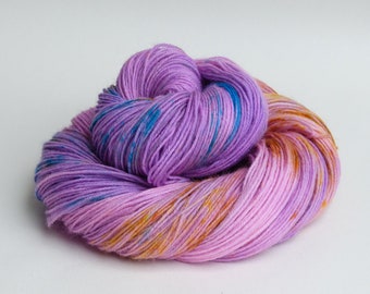 Hand-dyed sock yarn "Hydrangea" 100g, mulesing-free, 4-ply, 283 speckled, dyed sock yarn