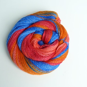 Spun mulesing-free hand dyed yarn &quot;Holiday wishes1&quot;