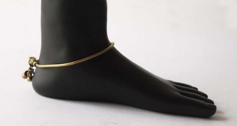 foot jewellery,Boho minimalist anklet belly dance foot bracelet Textured brass Indian Anklet ethnic traditional anklet