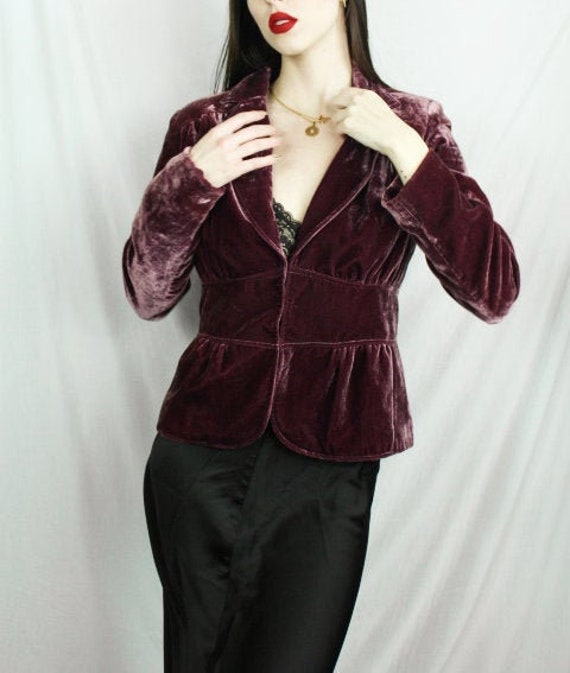 Velvet jacket women, Apostrophe Velvet Jacket, Vin