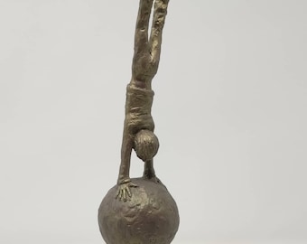 Handstand on ball, plaster painted