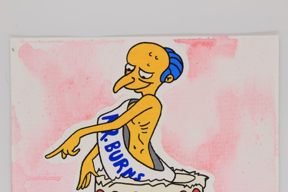 Joyeux Anniversaire M Burns Aquarelle Et Peinture Posca Joyeux Anniversaire M Burns Aquarelle Et Peinture Posca