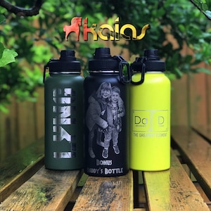 Personalized Kids Water Bottle: Engraved Stainless Steel Insulated Sport Bottle