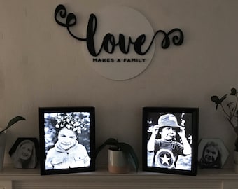Laser Engraved LED Photo Frame | Custom Lighted Acrylic Picture | Unique Home Decoration or Personalised Gift Idea
