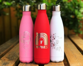 Personalized Water Bottle - Laser Engraved Bottle - Custom Bottle for Girl - Personalized Gift for Her - Insulated - Thermos Flask - Custom