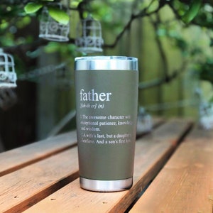 Vasos personalizados para hombre - Grabados a láser con nombre, logotipo y foto - Taza de café personalizada para papá - Regalo para él - Termo para papá - Boss