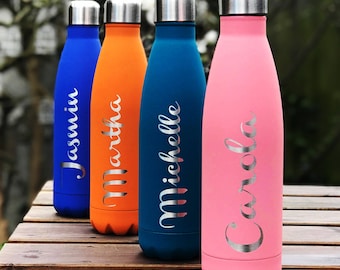 Custom Name Water Bottle | Laser Engraved Stainless Steel | 500ML Capacity