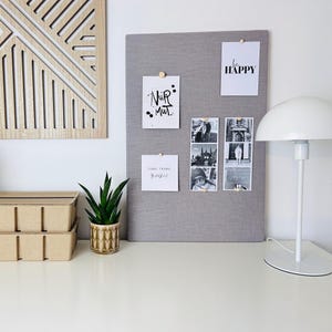 Tableau d'affichage Lin gris clair