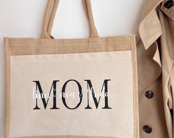 Jute bag shopper jutebag MOM personalized