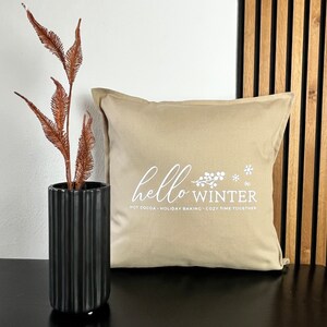 Cushion hello WINTER beige