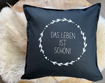 Beautiful life cushion, black