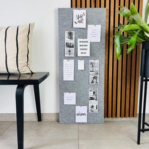 Tableau d'affichage en feutre Scandi gris