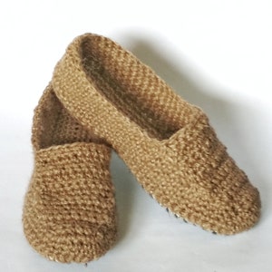 Knitted Slippers hemp/ Nature slippers with sole of felt, Indoor crocheted slipper socks/ Nature shoes/ Crochet eco slippers/ linen shoes