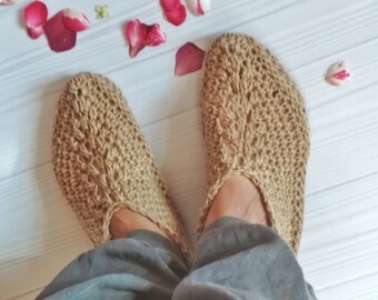 Slippers home Organic Hemp/ Linen shoes for home/ Slippers for men and women/ Nature hemp boots/ Home eco shoes/