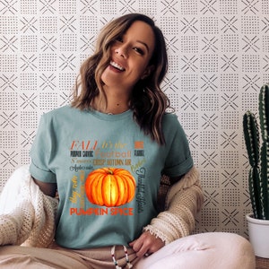 FALL Is My Favorite, Pumpkin, Thankful Graphic Soft T-Shirt/ Gift For Her/ Birthday/