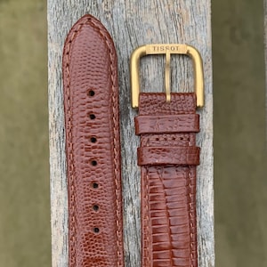 Tissot Brown Leather Watch Strap Band 18mm EXTRA LONG