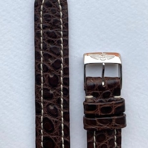 Breitling Brown Leather Watch Strap Band 15mm Ladies