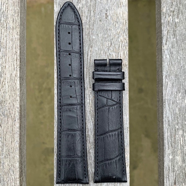 Oris Black Leather Watch Strap Band 20mm
