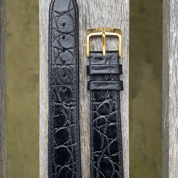 Tissot Black Leather Watch Strap Band 18mm
