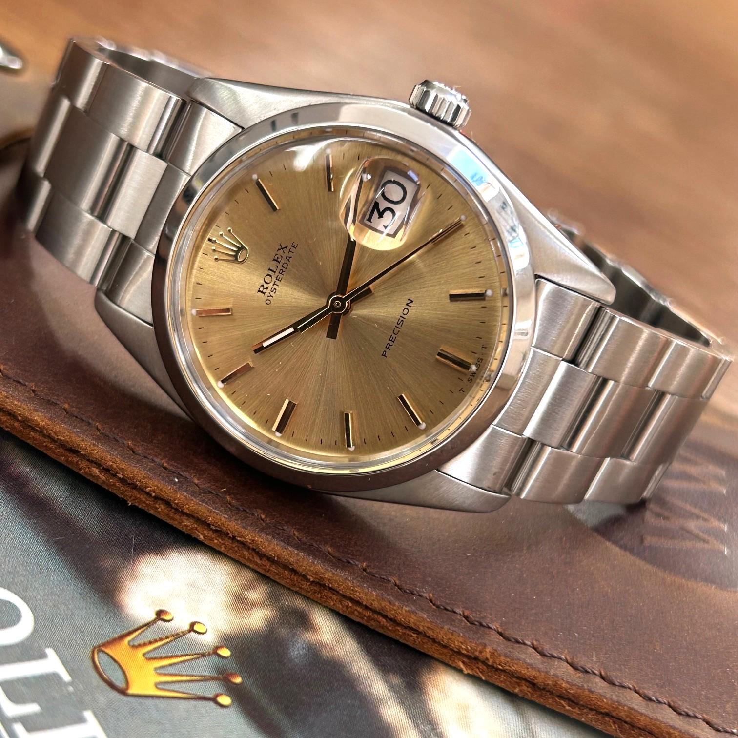 1974 Rolex Oysterdate Precision 6694 34mm Manual Wind Wristwatch
