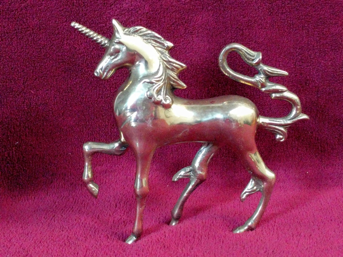 Collectible Vintage Brass Unicorn Figurines excellent Etsy