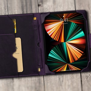 Coque personnalisée en cuir pour iPad 2025 pour iPad 10.9 (2022), coque pour iPad mini/iPad Pro 12,9 pour iPad Air 5, porte-stylo avec fente pour carte en cuir véritable de qualité