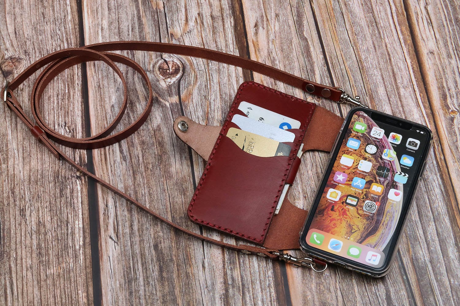 TECH CIRCLE iPhone11pro Zipper Wallet Case, PU Leather Cover Stand Flip  Cover with Card Slot Detachable Magnetic Zipper Wallet Strap Wrist Strap  for iPhone 11 Pro,Brown 