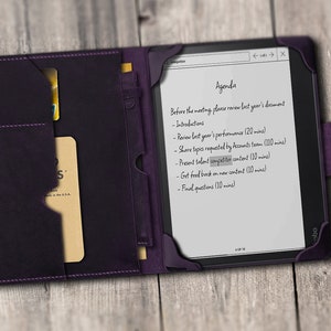 Personalisierte Kobo Elipsa 2E-Hülle aus Leder, Kobo Elipsa-Packtasche aus Leder, hochwertiges Echtleder, Kartenschlitz-Stifthalter aus Used-Leder.