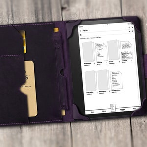 Capa de couro personalizada para Kindle Scribe, bolsa de couro para Fire HD 10 2023, capa para tablet Fire Max 11, porta-canetas com compartimento para cartão, couro genuíno de qualidade.