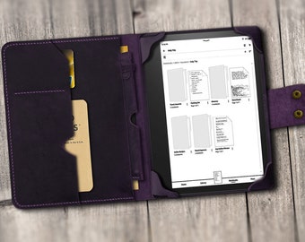 Gepersonaliseerde leren Kindle Scribe Colorsoft-cover, leren Kindle Scribe-tablethoes, pennenhouder voor kaartsleuf 4BIKS01