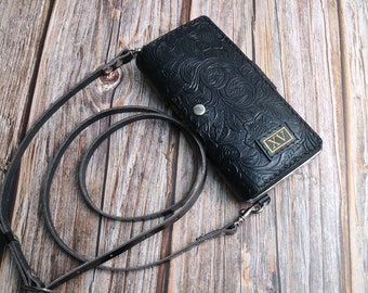 Wallet Case Handmade iPhone 15 Pro Max 15 Plus 14 Pro Max 14 Plus 14 leather Customized name tags 12 pro max/13 pro max shoulder strap