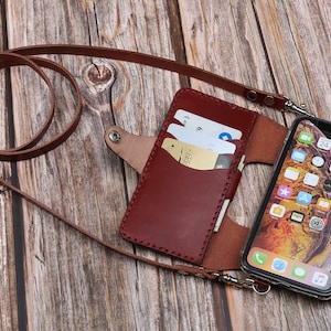 Funda de cuero tipo billetera para iPhone 16e, 15 Pro Max, 14 Pro Max, 14 Plus, 13/13 Pro/13 Pro Max, 12 Pro Max, 11 Pro Max, funda tipo billetera para iPhone 15 Plus, correa para el hombro