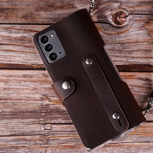 Crossbody riem Heren Sony Xperia 1 V / 10V 5 III 10 iii Xperia Pro 5 ii 1 ii 10 lederen portemonnee hoesje Bewerkt leer volledig leer Boekstijl