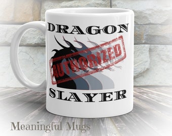 Dragonslayer Happy Fathers Day Coffee Mug For Dad Coffee Mug First Fathers Day Gift From Daughter Manly Gift For New Dad Dragon Knight