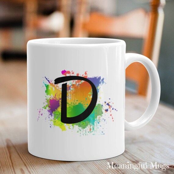 Initial Monogram Coffee Mug Custom Alphabet Cup Gift for Her Initial Monogram Coffee Mug Custom Alphabet Cup Gift for Her