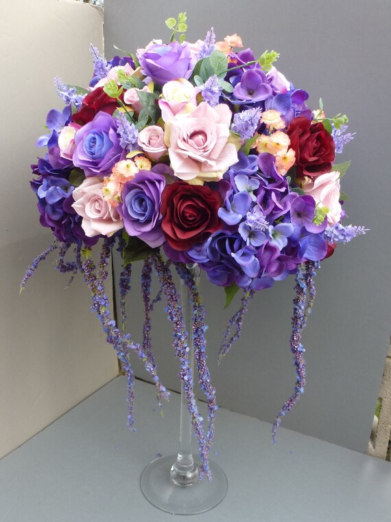 Violet Martini Vase Centerpiece Etsy