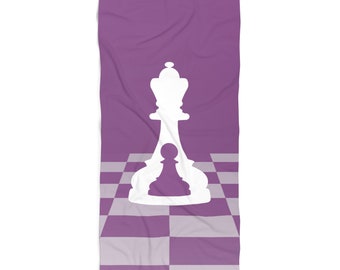 Beach Bath Towel Purple Board  (Buenos New Chess)