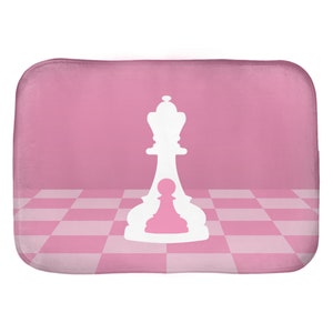 Bathroom Bath Mat 24 X 17 Pink Board (Buenos New Chess)